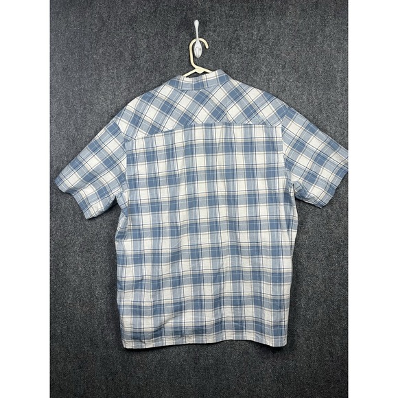 Cabelas All Over Vented Men's Blue Short Sleeve Plaid XL Hiking Fishing Shirt - Picture 8 of 9